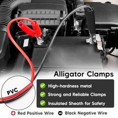 XT60 Connector Cable to Alligator Clip, 12AWG 12V Battery Clamp to 12AWG-2FT