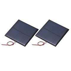 2Pcs 6V 0.75W 150mA Mini Solar Panels with Cable