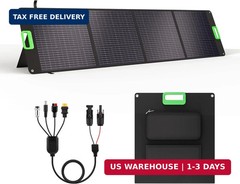 200W Portable Solar Panel for Power Station, Foldable Solar Charger w/ 4 Kicksta