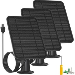 5W Solar Panel Blink Outdoor Camera Continuous Power 360° Adjustable Mount 3 Pk