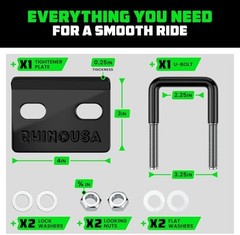 Rhino USA Hitch Tightener Anti-Rattle Clamp – for 2in Hitches | Heavy Duty Steel
