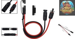 Reliable 10AWG SAE to Male & Female Connector Cable – 50cm Length for RV Use