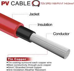 Solar Extension Cable 10AWG MC4 Connector,Pv Wire Extension Cord with Male and F