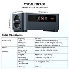 Blackview OSCAL PowerMax 6000W Portable Power Station 3600Wh LFP + Extra Battery
