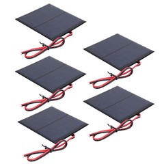 5Pcs Small Solar Panel Epoxy Power Board Module 30CM Red And Black Wire DC5.5V