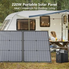 Portable Solar Panel 220W Easy Setup RV Camping Reliable Power solar charger