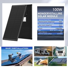 200W Monocrystalline Solar Panel Kit (2x 100W)