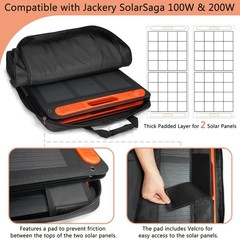 Solar Panel Storage Bag Compatible with 2 Jackery 100W, Padded Portable Travel
