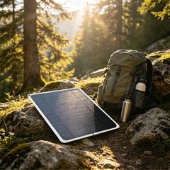 20W Flexible Mono Solar Panel USB Charger Phone Camping 3-in-1 Cable Included