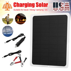 20W Solar Panel 12V Trickle Charger Battery Charger Kit Maintainer Boat Car RV