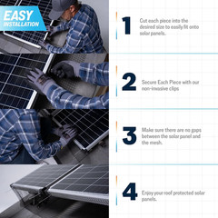 Critter Guard – 6In X 100Ft Solar Panel Bird Guard – Galvanized Black PVC Coated