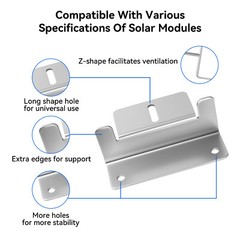16 Sets Solar Panel Z Bracket Mounting Mounts Set Aluminum RV Boat Roof Wall