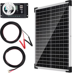 Solar Panel Kit 25W 12V Monocrystalline Battery Maintainer With10A Solar Charge