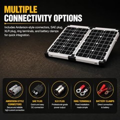 GP-PSK-90 90W Portable Folding Solar Panel Kit, 10 Amp Solar 90 Watt