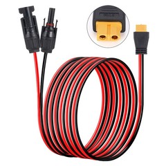 10ft 12 AWG XT60 Female to Solar Connector Solar Panel Extension Charging Cable