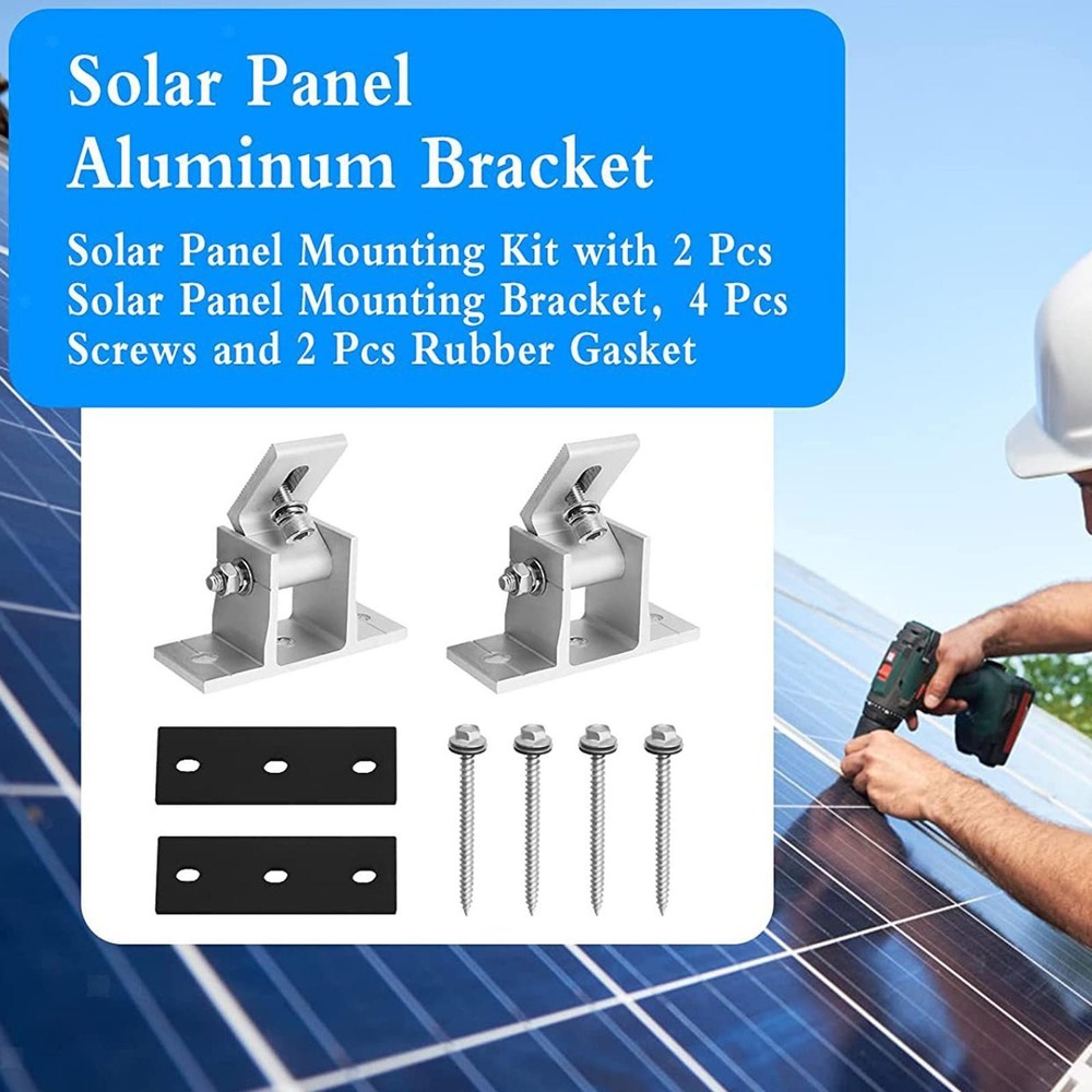 2Pcs Solar Panel Mounting Brackets Solar Panel Holder for Trailers RV Roof