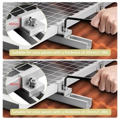 Solar Panel Mounting Bracket Kit – 6 Pcs Aluminum Clamps for Metal & Flat Roofs