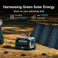IEE 3200W Portable Power Station P3200, 2048Wh Solar Generator, 1800W AC Chargin