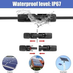 6/12/22 Pairs Male Female Solar Cable Connectors with Wrenches DIY Solar Panel