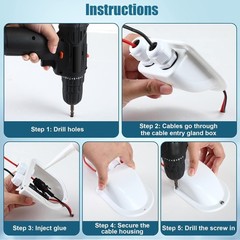 Enhon 4 Set Solar Entry Gland White 3-10mm²