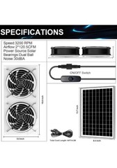 LILDIHO – Solar Waterproof Solar Powered Fan Kit Pro 15W Solar Panel + 2 Pcs