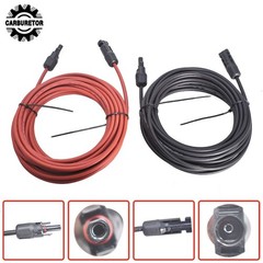 4mm²/12AWG 20FT Black+Red Solar Panel Extension Cable Wire Connector 1 Pair