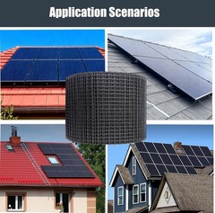 8in x 100ft Solar Panel Bird Guard – Black Galvanized PVC Coated Wire Mesh Ne…