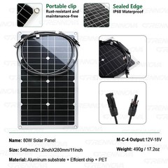 2200W Real Power Solar System Complete Kit 80W Panel Inverter 60A Controller