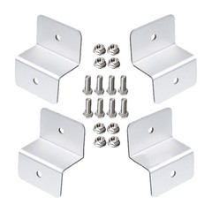 4Pcs Durable Aluminum Solar Panel Mounting Z Brackets for Home Use Silver