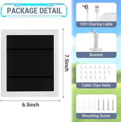 IP65 Solar Panel Outdoor for Ring Cameras (White 2P) Spotlight Cam Plus/Pro S…