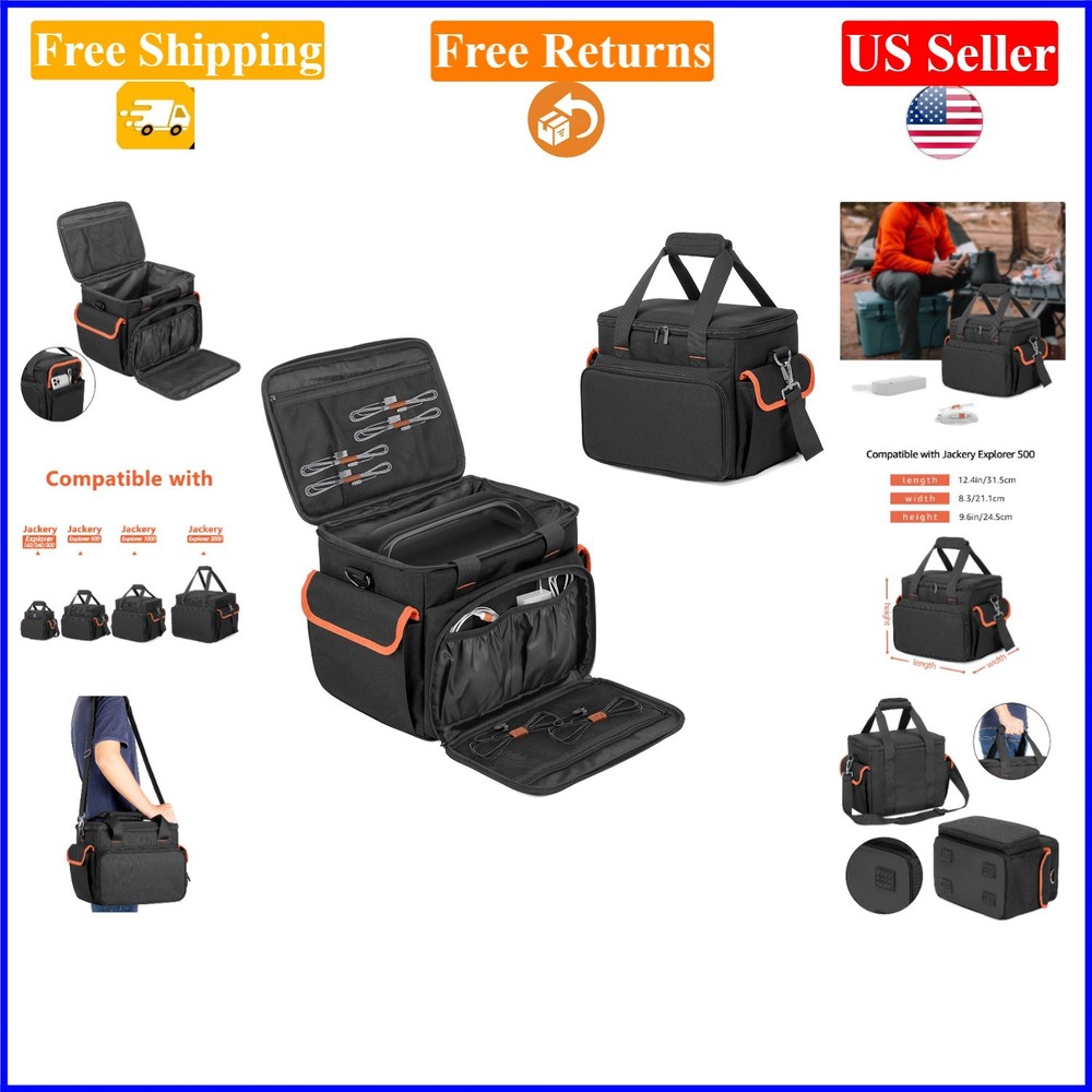 Black Waterproof Nylon Carrying Case for Jackery Explorer 500, Outdoor