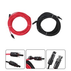 4mm² 20M Solar Panel Extension Cable Black+Red with M4 Connector for RV/Boat