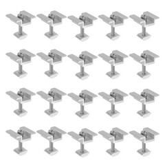 20pcs Solar Panel Mount Mid Clamps 35mm Aluminum for RVs White
