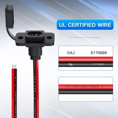 Weatherproof SAE Power Socket Rectangular Port 1.1FT SAE Connector ELECTOP