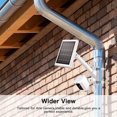 2-in-1 Pole Mounting Bracket for Ring Stick Up Cam Pro Solar Panel and White