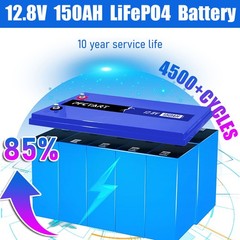 PFCTART 150AH LiFePO4 Lithium Battery Built-in Smart BMS for Solar RV Camping US