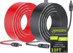 Solar Cable Extension 33Ft 10AWG, Solar Wire with Tool-Free Solar Connectors, Wa