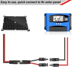 25ft 10AWG Solar Extension Cable: RV, Caravan, Battery Charger SAE