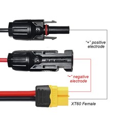 10ft Solar to XT60 Charge Extension Cable with Solar Connectors Caps Heavy-Duty