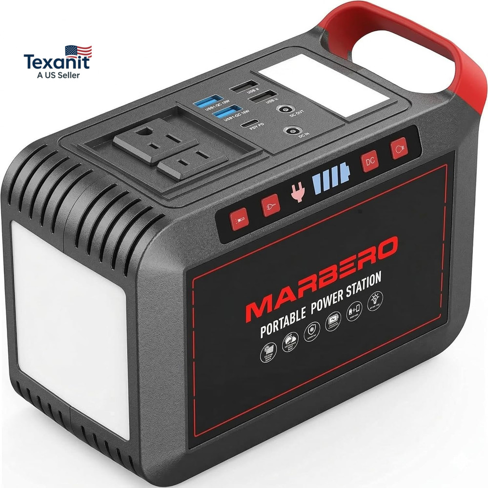 Portable Power Station 300W 237Wh Camping Solar Generator Backup Lithium Batter