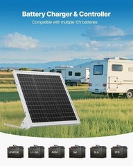 Solar Battery Trickle Charger Kit 20W 12V with Built-in MPPT Controller