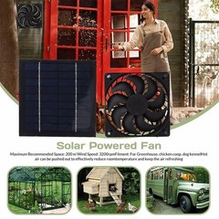 Chicken Coop Solar Fan, Outdoor Exhaust Ventilation Fan for Poultry Cage