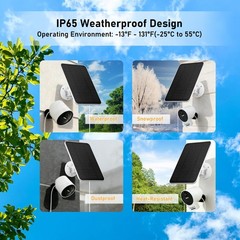 Solar Panel SimpliSafe Outdoor Camera 4W 5V 10FT USB IP65 360° Adjustable Mount