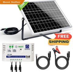 Kit de cargador solar de batería de 25 W y 12 V para autocaravanas, barcos y car
