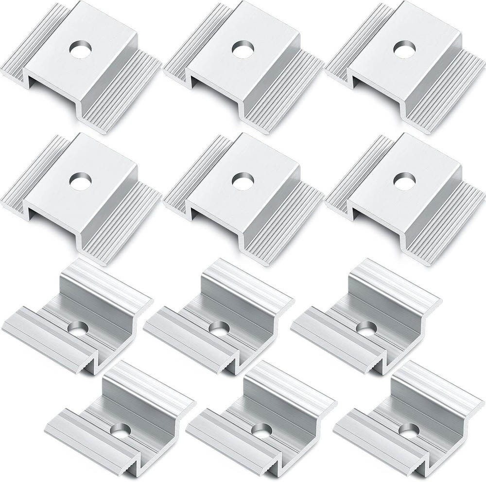 12 Pack Solar Panel Mid Clamps 1.06 Inch Solar Panel Bracket Aluminium M
