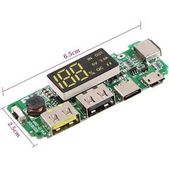 2PCS Lithium Battery Charging Circuit Board Dual USB 5V 24A Digital Display