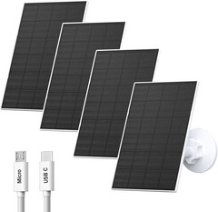 Versatile 2W Solar Panel Charger – 4 Pack for Micro USB & USB-C Security Cameras