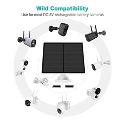 Solar Panel 5W USB Outdoor Rechargeable Camera 3 Pack 9.8ft Cable Mount Waterpro