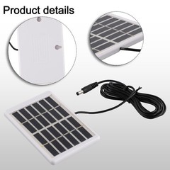 5W 6V Portable Solar Panel with Plastic Frame 84x130x10mm White Black Design