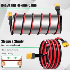 XT60 Extension Cable 10AWG 12FT Male Female Connectors – for Power Station
